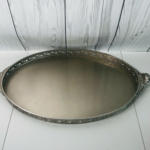 VTG Royal Holland Pewter Decorative Serving Tray 19 x 13 Vanity Decor - Picture 1 of 8
